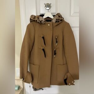 Maje Tan Pea Coat with Toggle Closures